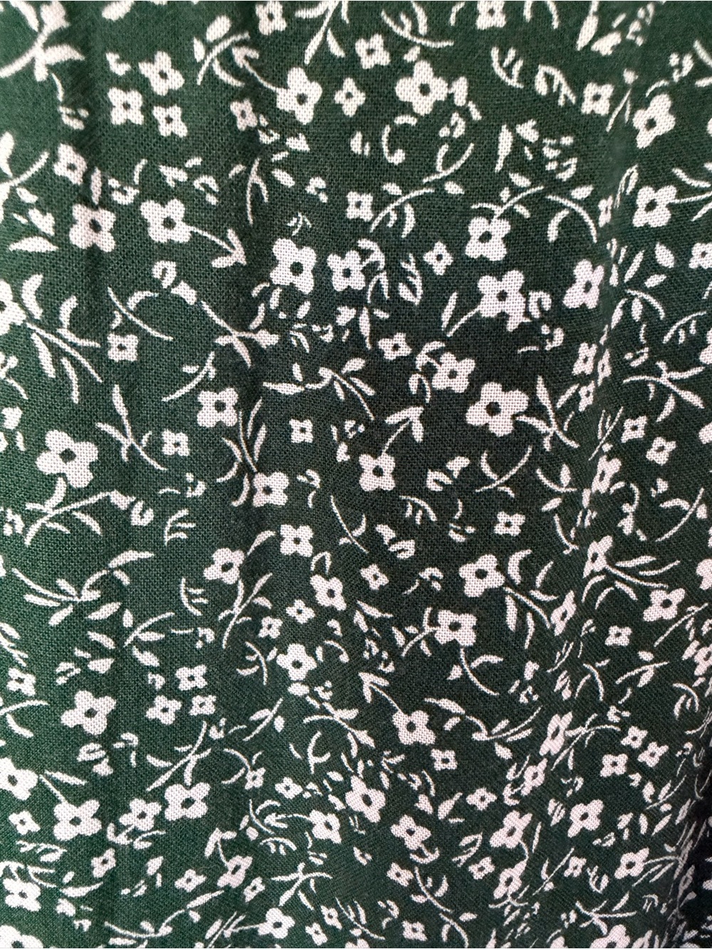 Green Floral Puff-Sleeve Midi Dress with Slit Size Small - Picture 3 of 5